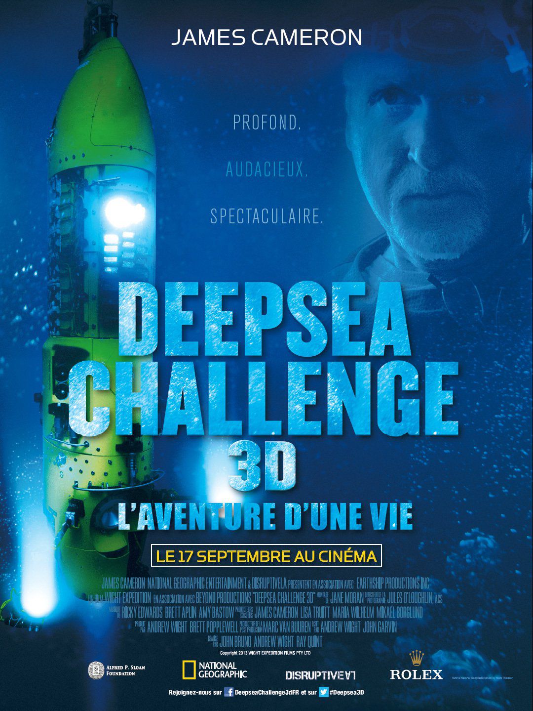 Deepsea Challenge 3D, l'aventure d'une vie - Documentaire (2014) streaming VF gratuit complet